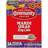 Community Coffee Mardi Gras King Cake Flavored 24 Count Coffee Pods, Medium Roast, Compatible with Keurig 2.0 K-Cup Brewers, 24 Count (Pack of 1)