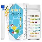 Salt-Water Pool Test Strips Kit: 125 Counts 8-in-1 for Salt Water Pool Testing Kit, Salt Pool Test Strips for Hot Tub Spa Testing Salt Chlorine pH and More