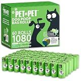 Pet N Pet Poop Bags for Dogs, 1080 Count, Plant Based, Unscented, Green