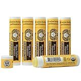Moon Valley Organics Beeswax Lip Balm for Moisturizing Lips and Cuticles (SWEET HONEY, 6-Pack)