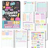 Hadley Designs Fitness Journal for Women - Workout Journal for Women, Fitness Planner for Woman, Workout Log Book, Undated Gym Journals & Exercise Journals, Gym and Health Notebook, Birthday Gifts