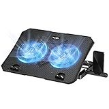 KeiBn Laptop Cooling Pad, Gaming Laptop Cooler 2 Fans for 10-15.6 Inch Laptops, 5 Height Stands, 2 USB Ports (S039)