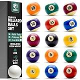 EAGLES Professional Billiard Ball Set – 2-1/4" Regulation Size Pool Table Balls – High-Density Poly-Resin for Precision Balance, Friction Resistance & True Roll – Complete 16 Ball Set