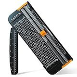 Evteck Paper Cutter 12 Inch Paper Trimmer Slider Crafting Scrapbooking Supplies for A4 Vinyl Photo Cardstock with Security Blade and Foldable Ruler
