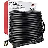 YAMATIC Pressure Washer Hose 50FT 1/4" ID, Standard (2) M22 Brass Fittings, 3200 PSI Kink-Resistant Replacement for Ryobi, Troy Bilt, Greenworks, CRAFTSMAN M22 Threads Power Washers