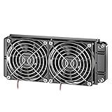 Clyxgs Water Cooling Radiator, 12 Pipe Aluminum Heat Exchanger Radiator with Fan for PC CPU Computer Water Cool System DC12V 240mm Black