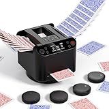 INNCNN 2-in-1 Automatic Card Shuffler and Dealer Machine with 4 Remotes for 1-2 Decks, USB-C Rechargeable, Supports 1-12 Players, Programmable, for Poker, UNO, Blackjack, Texas Holdem