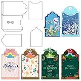 Estivaux 3D Card Shape Die Cuts for Card Making, Rectangular Gift Card Envelope Cutting Dies Sets Label Tag Dies Stencils Embossing Template for Scrapbooking DIY Cards Album Crafts Supplies