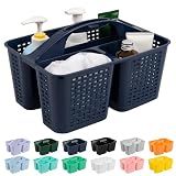 Tiawudi Portable Shower Caddy, Caddy Organizer with Handle, Plastic Shower Basket Hold Soap, Shampoo, Hair Supplies and Beauty Products, Cleaning Supplies Organizer for Home, Dorm, Shelf and Cabinet