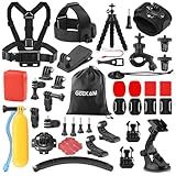 GeeKam Action Camera Accessories Kit - Compatible for GoPro, AKASO, Campark, Crosstour, APEMAN, COOAU, Apexcam, SJCAM, SJ4000 and Waterproof Underwater Sports Camera