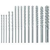 BOSCH BM5000 14-Piece Fast Spiral Rotary Masonry Carbide Tip Bits Assorted Set for Rotary Drilling Applications in Block, Brick, Masonry