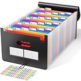ABC life 26 Pockets Accordion File Organizer, Expanding File Folders, Portable Monthly Bill Receipt Organizer with Colorful A-Z Tabs, Desktop Folders Letter A4 Paper Document Storage for Home Office