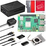 Vesonn Raspberry Pi 5 16GB Starter Kit Raspberry Pi 5 16GB board/64GB Memory Card/GaN 27W 5.1V5A USB-C Power Supply/ABS Protective case/Active Cooler/MicroHDOUT Cable/Driver/Card Reader/Manual