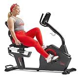 Sunny Health & Fitness Smart Programmable Electro-Magnetic Recumbent Bike