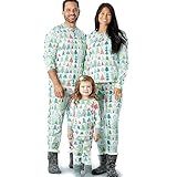 HonestBaby Family Matching Holiday Pajamas Organic Cotton for Men, Women, Kids, Toddlers, Baby Boys, Girls, Unisex Pets, Feelin' Pine, Medium-Large