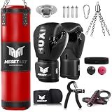 Mesetast Punching Bag for Adults, 4ft Heavy Boxing Bag Set - Unfilled