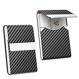 YeeCASE 2Pack Leather Stainless Steel Business Card Holder, Metal Slim Business Card Case for Women or Men, Pocket Business Card Carrier with Prints, Magnetic Closure, RFID Blocking