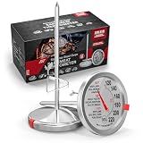 AWLKIM 2 Pack Analog Meat Thermometer Oven Safe Dial No Battery
