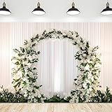 Riyidecor Wedding Backdrop Bridal Shower Ceremony Proposal Flowers 7Wx5H Feet Romantic Pretty Floral Marriage Photography Background Wedding Garland for Woman Photo Studio Shoot Polyester Fabric