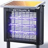 ZETAWALE Solar Powered Bug Zapper Outdoor, 4500V Mosquito Trap with 10W Solar Panel, Fly Trap & Mosquito Killer, 10FT Extension Cord, IPX5 Waterproof, 2100 Sq.Ft Coverage for Patio, Backyard, Garden
