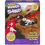 Kinetic Sand, Dino Dig Playset with 10 Hidden Dinosaur Bones, Play Sand Sensory Toys for Kids Aged 6 and up