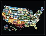 Gunjovi Scratch Off Map Of United States, USA State Scratch Sticker, Travel Map Gift Adventure Wall Poster For Kids Adults (States)