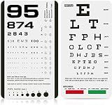 PECULA Eye Chart, Pocket Eye Charts, Snellen and Rosenbaum Pocket Eye Chart for Eye Exams (2 in 1)