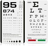 Eye Chart, Pocket Eye Charts, Snellen and Rosenbaum Pocket Eye Chart for Eye Exams (2 in 1)