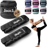BAGAIL Ankle Wrist Weights for Women & Men, Set of 2 (2 lb Each, 4 lbs Total), Wearable Leg Arm Weights with Sleek Design & Secure Fit for Walking, Running, Pilates, Home Fitness - 2lb x 2, Black