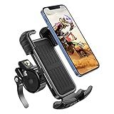 Marspeeder Bike Phone Holder, [Super Stable Metal] Motorcycle Phone Mount with Security Lock, Bicycle Phone Holder Handlebar with Soft Cushion & Adjustable Clip Compatible with 4.7''-6.8'' Phone