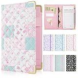 Server Books for Waitress, Faux Leather Server Book with Zipper Pocket, Cute Serving Book with Pen Holder Fits Servers Apron