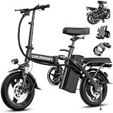 Electric Bike for Adults and Teens, Folding Ebike,Commuter City Foldable E Bike with 560W Motor and 48V 10Ah Battery, 24 MPH Speed Pedals Assist, Dual Disc Brakes,14" Compact Electric Bicycle