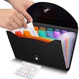 13 Pockets Receipt Coupon Organizer, A6 Size Small Accordion File Organizer with Labels for Receipt Cards, Bill Business, Coupons Storage, 7X 4.5 Inches