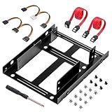 S.H.Y SPRUCES SSD Metal Mounting Bracket Kit, 2.5 to 3.5 Hard Drive Adapter, Compatible with Any 2.5 to 3.5 Drive Bay, with SATA Data Transfer Cable and SATA Power Cable