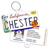 License Plate Custom Dog Tags for Pets - Personalized Dog Pet ID Tags - Available for All 50 States - Personalized - Cat ID Tags - with Pet Photo