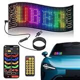 LED Car Sign,1 Pack Small Size 7x3in Devil Eyes Light for Motorcycle,Programmable Eye Lamp Soft Screen for Car Windows, Dynamic RGB Full Color DIY LED Display Panel with APP/Remote Control