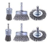 Rocaris 6 Pack Carbon Steel Wire Wheel Brush, Wire Brush for Drill