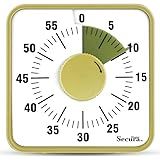 Secura 60-Minute Visual Timer, 7.5 Inch Oversize Countdown Timer Clock for Kids and Adults, Durable Mechanical Time Management Tool with Magnetic Backing(Taupe)