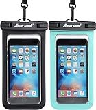 Hiearcool Waterproof Phone Pouch, Waterproof Phone Case for iPhone 17 16 15 14 13 Pro Max, IPX8 Cellphone Dry Bag Beach Cruise Ship Essentials 2Pack-8.3"