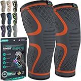 Modvel Compression Knee Brace for Women & Men, 2-Pack Knee Brace for Running Knee Pain, Knee Support Compression Sleeve, Workout Sports Knee Braces for Meniscus Tear, ACL & Arthritis Pain Relief