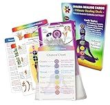 Deck of Chakra Healing Cards Helps Restore and Balance Your Energy with Meditations, Affirmations, Chakras Chart, Aromatherapy, Essential Oils, Reiki Symbols, Hand Mudras - (18) 4"x6" 2-Sided Cards