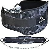 AQF Dip Belt for Weightlifting - Weight Belt with 36" Heavy Duty Steel Chain - Neoprene Padded Back Support Gym Lifting Belt for Powerlifting, Bodybuilding, Squat, Fitness & Pull up Training