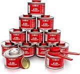 Gas One 12 Pack 6 Hour Chafing Fuel - Food Warmer for Chafing Dish Buffet Set - Reusable Liquid Safe Fuel With Wick & Lid Opener