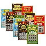 STOYKİS 10 Fake Lottery Tickets and Scratch Off Cards That Look - Winning $500K - $200K - $100K Lottery Ticket - Hilarious and Shocking Pranks -Prank Gag Fake Lottery Tickets Big Time Money