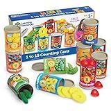 Learning Resources One To Ten Counting Cans - 65 Pieces, Ages 3+ Toddler Learning Toys, Preschool Pretend Play Toys, Supermarket Toys