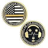 Thin Gold Line Challenge Coin Emergency Dispatcher for First Responders Gift