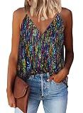 miduo Womens Tanks Tops Summer Sparkle Sequin Tops V Neck Tank Top Shirts