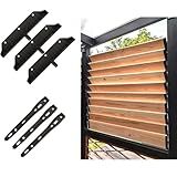 Explranltec Louver Bracket Kit, Deck Sunblind System, Shutters Hardware System for Windows Garden, Complete Kit up to 11 Boards (48'') Black