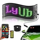 MIMIRGB Car LED Sign DIY Programmable Scrolling LED Display 7"x3" USB 5V Matrix Panel, Bluetooth App Control, Custom Text & Animation Light Signs for Store Car Hotel Event Festival
