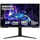 Samsung 24-Inch Odyssey G3 (G30D) Series FHD Gaming Monitor, 1ms, 180Hz, AMD FreeSync, Adjustable Stand, Black Equalizer, Virtual Aim Point, Eye Saver Mode, Flicker-Free, LS24DG302ENXZA